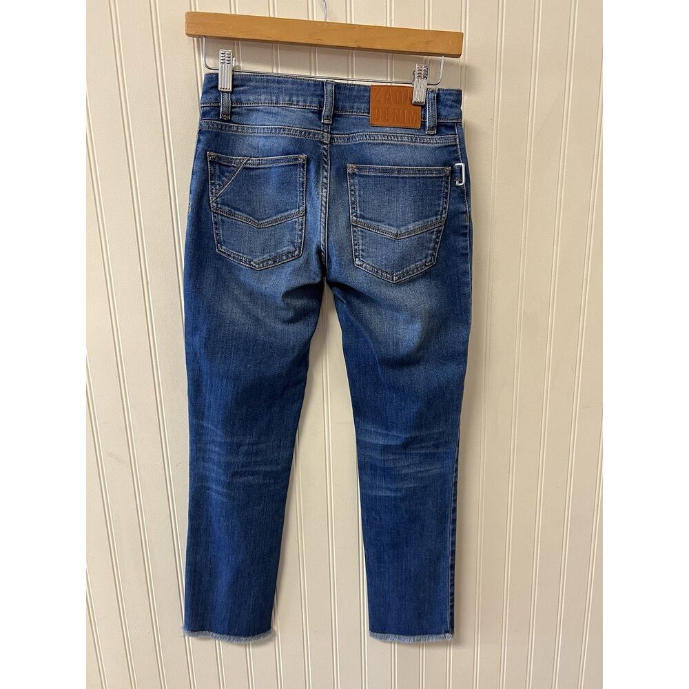 Zadig & Voltaire Ava Eco Denim Kick Flare Raw Hem Zip Detail Jeans Sz 25 - Picture 6 of 9